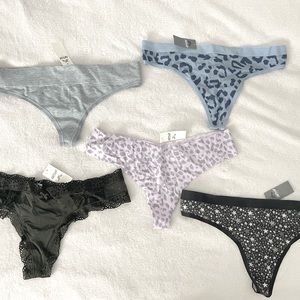5 aerie thongs NEW